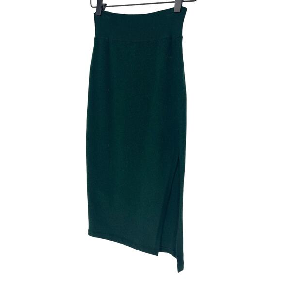 Frame Cashmere Blend Compact Pencil Skirt in Pine - Picture 7 of 13